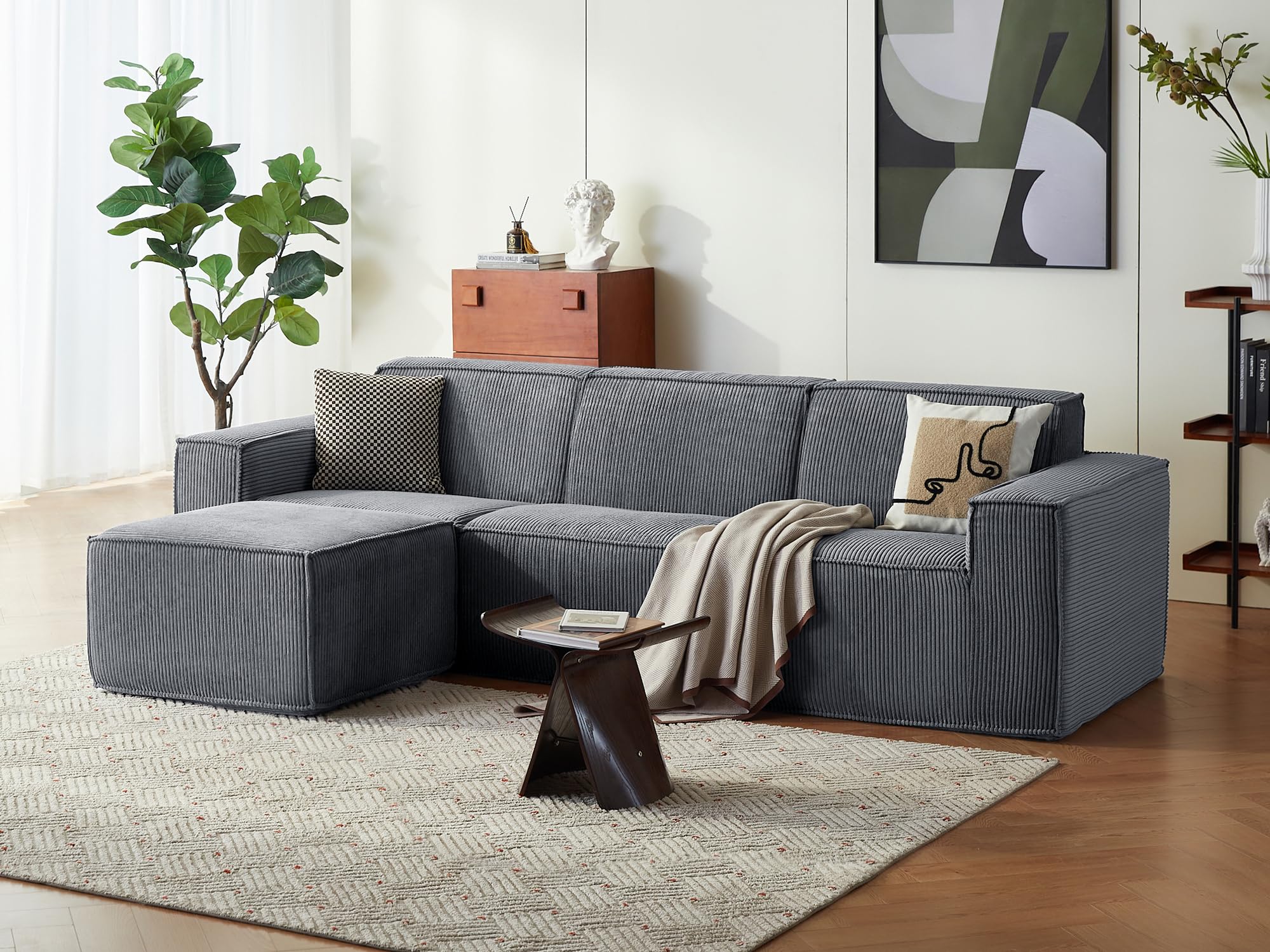 Bluish Grey LINSY HOME 105" Oversized Modular Sectional Sofa for Living Room with No Assembly Required
| Bluish Grey LI