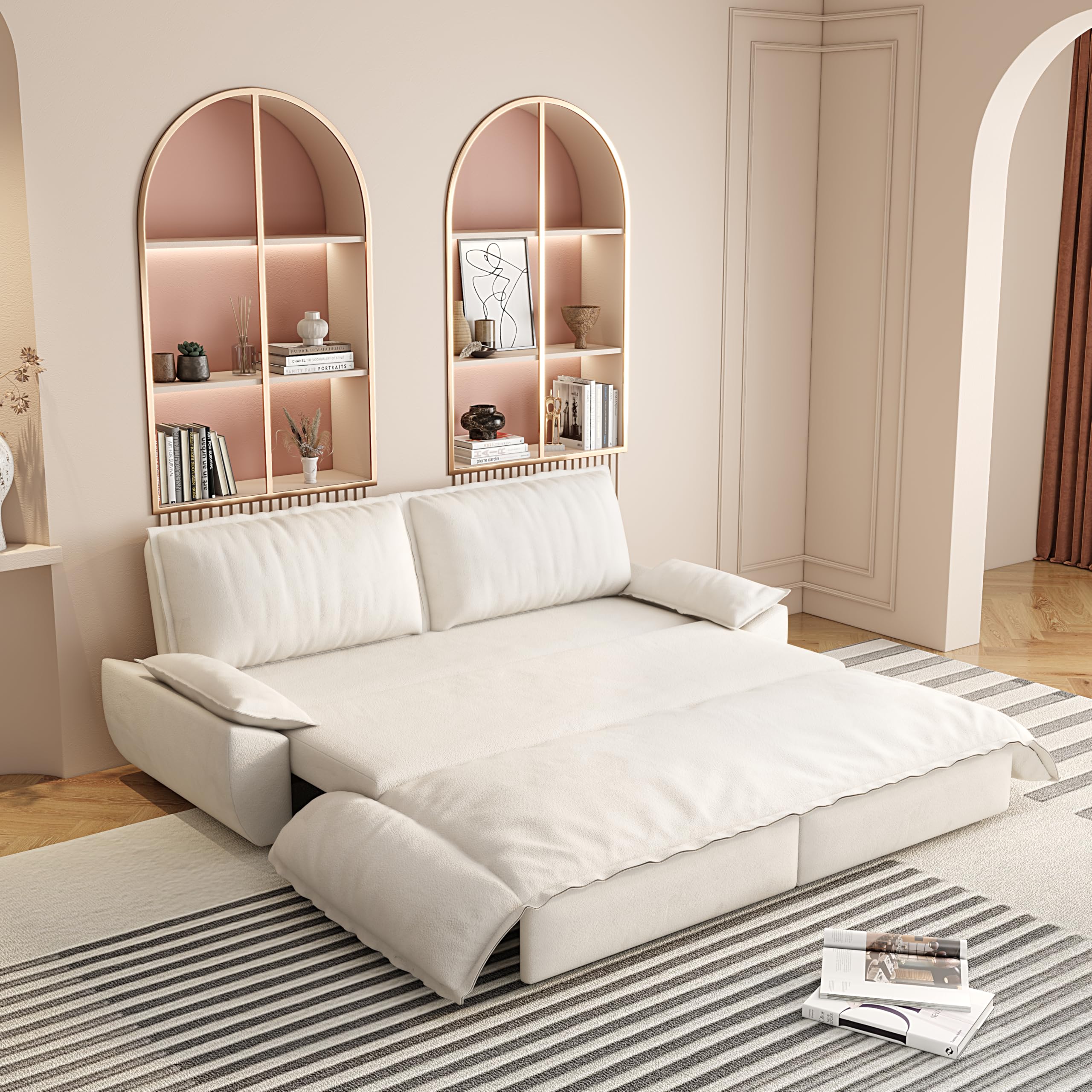 3 in 1 Multi-Functional Convertible Sleeper Sofabed Queen Size for Living Room with Pillow-top Armrest
| Modern Oversiz